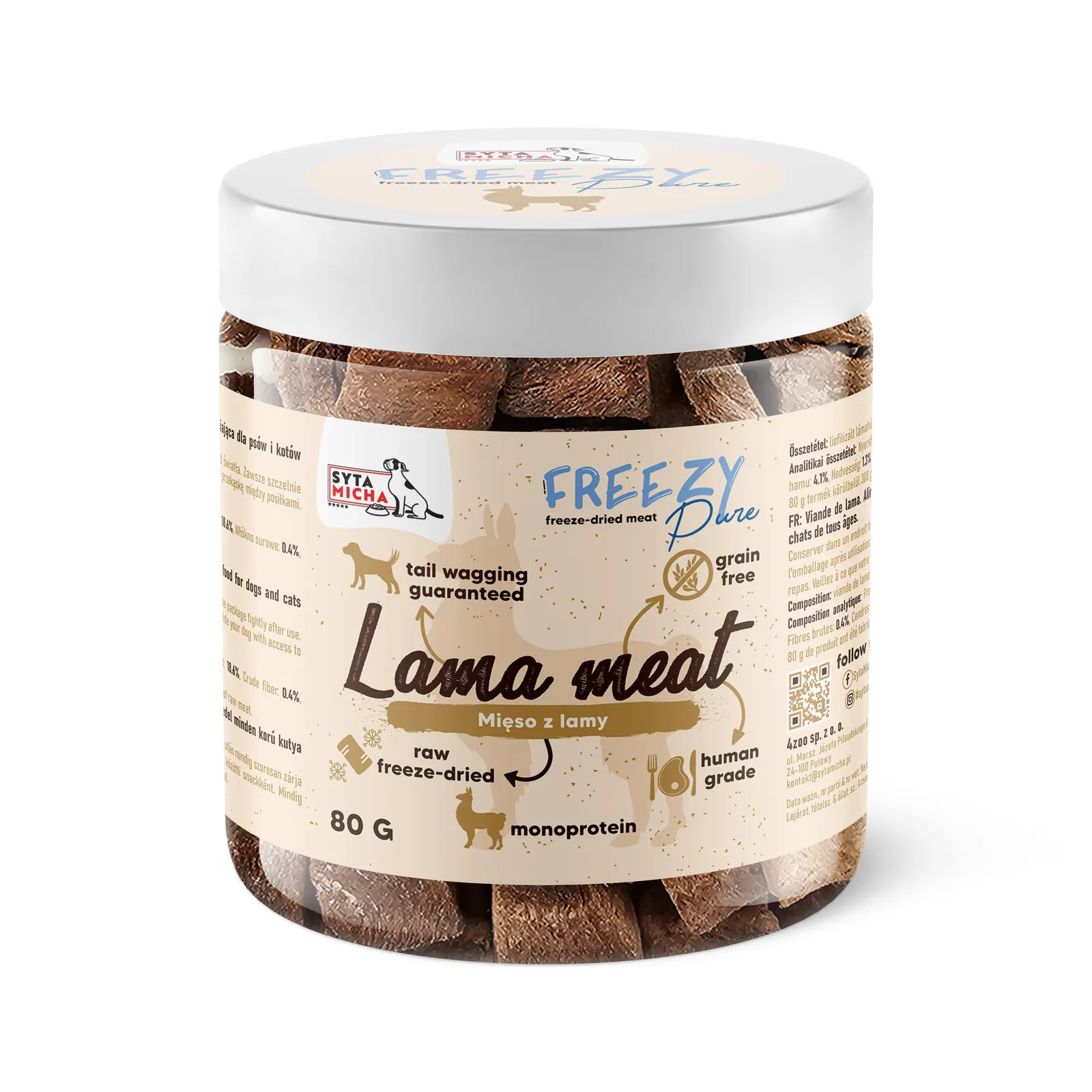 Freezy Pure liofilizowane mięso z lamy 80g