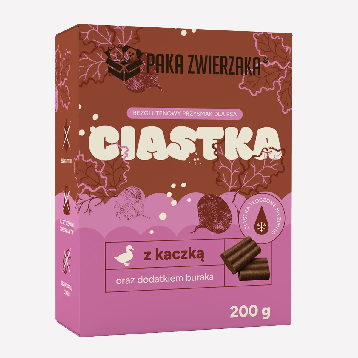 Ciastka dla psa PAKA ZWIERZAKA Kaczka z burakiem 200g