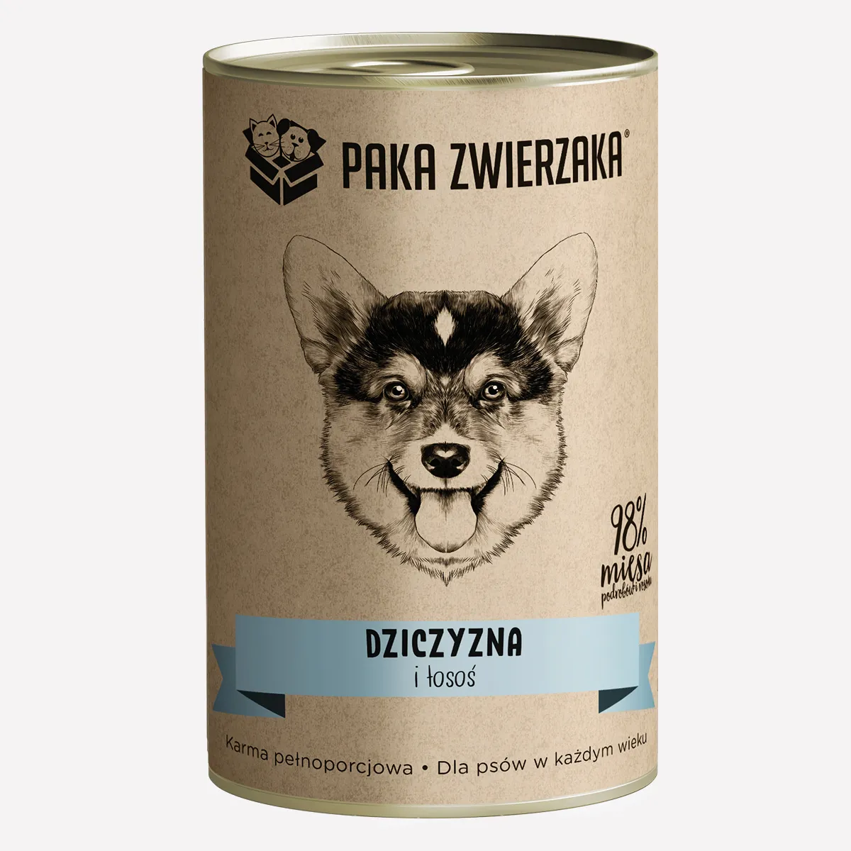 Karma mokra dla psa PAKA ZWIERZAKA dziczyzna i łosoś 400 g