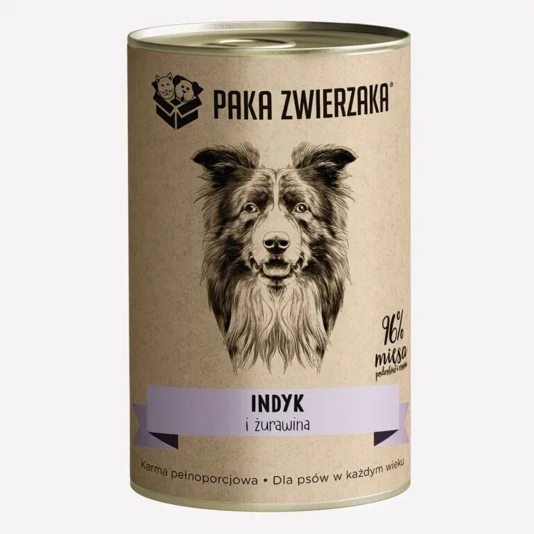 Karma mokra dla psa PAKA ZWIERZAKA indyk i żurawina 400 g
