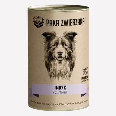 Karma mokra dla psa PAKA ZWIERZAKA indyk i żurawina 400 g