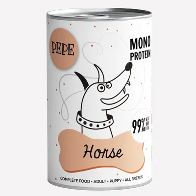 Karma mokra dla psa PEPE horse 99% konina 400 g