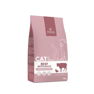 Pokusa Karma sucha dla kotów CatLine wołowina z kaczką 1kg