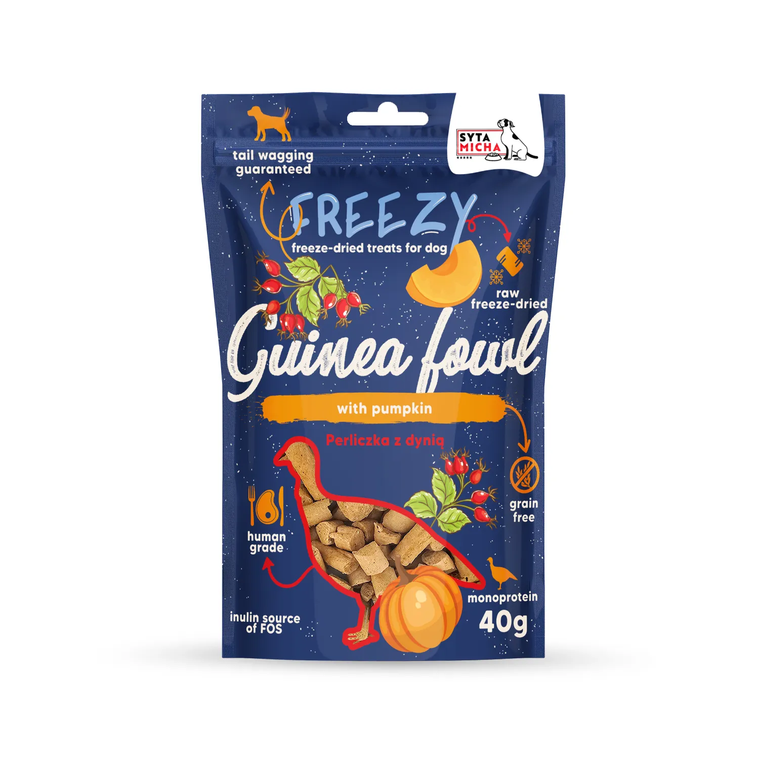 Freezy perliczka z dynią i dziką różą 40g