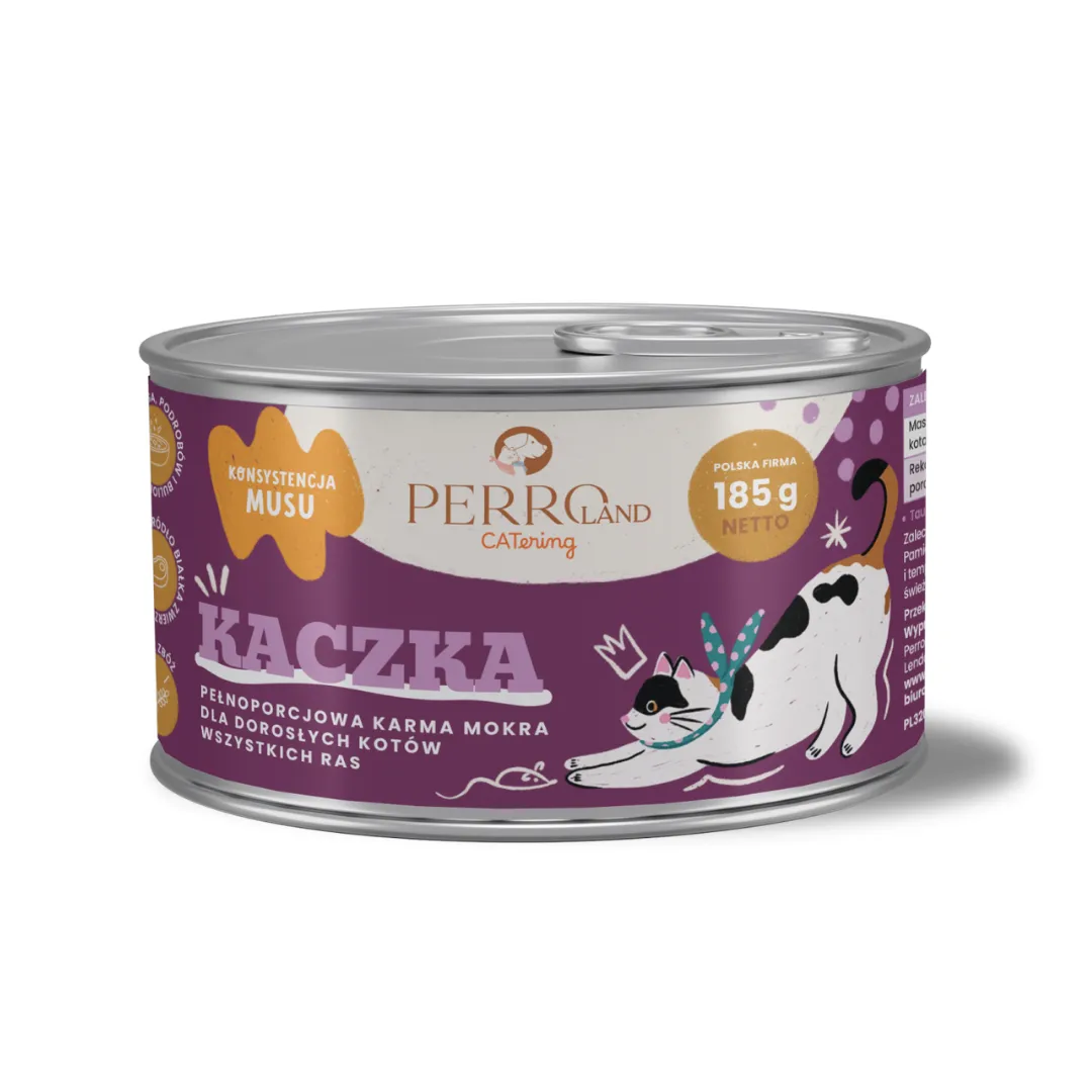 Catering karma mokra dla kotów kaczka 185g