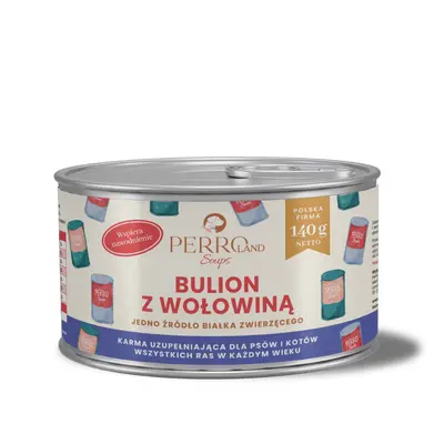 Bulion z wołowiną dla psa i kota 140g