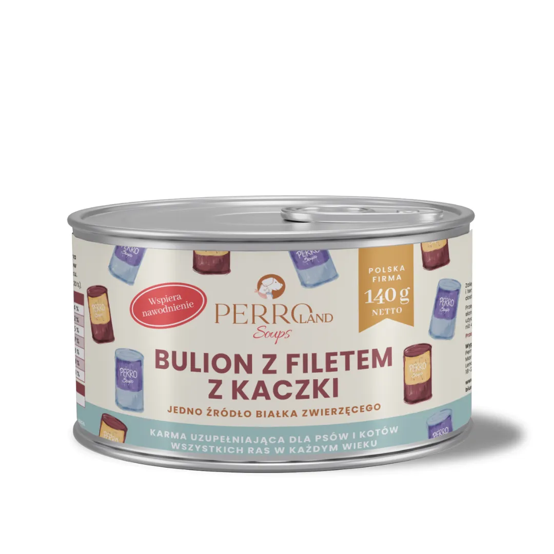 Bulion z filetem z kaczki dla psa i kota 140g