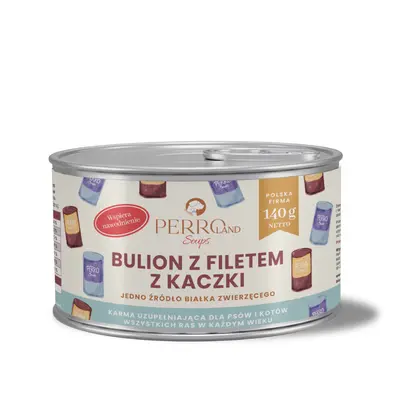 Bulion z filetem z kaczki dla psa i kota 140g