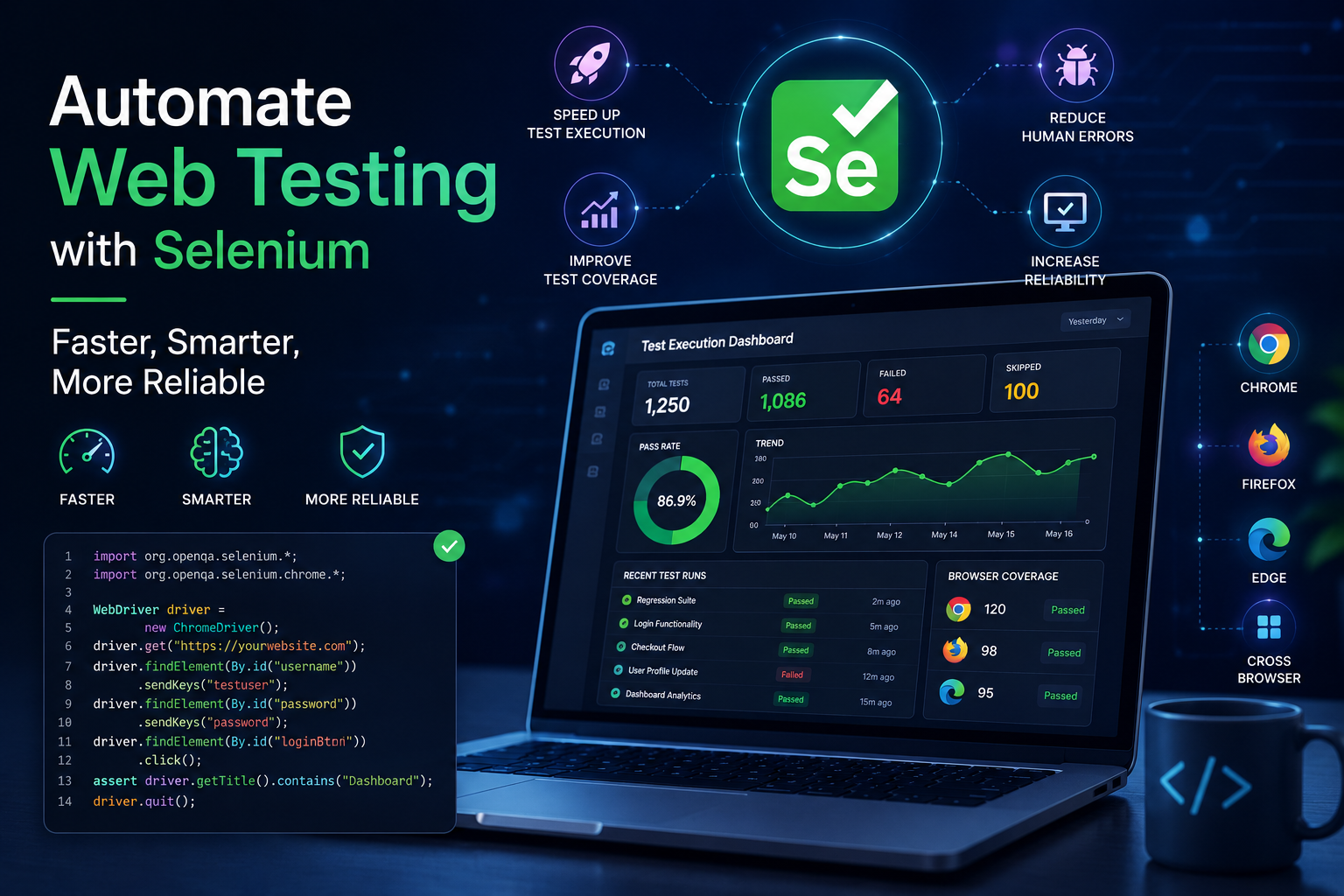 Automate Web Testing with Selenium: Faster, Smarter, More Reliable