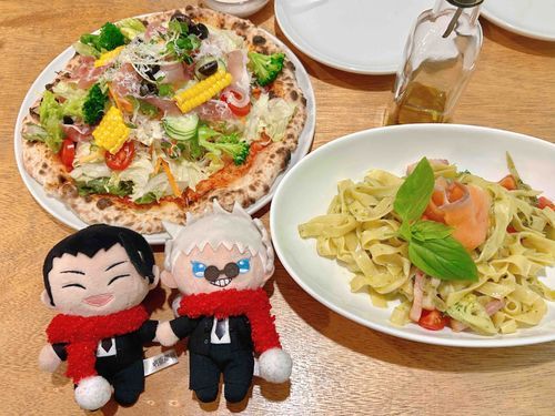 🏖️「おいしそうだね〜✨」
オシャレなピザとパスタだよ〜🍝🍕✨