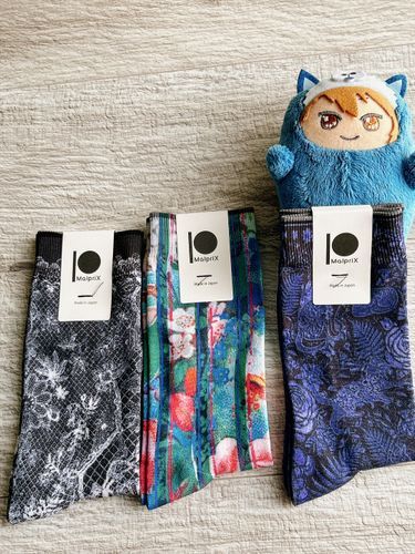 かわいい靴下が届いたよ。俺のカラーの靴下、9月のライブに履いて行くんだって！