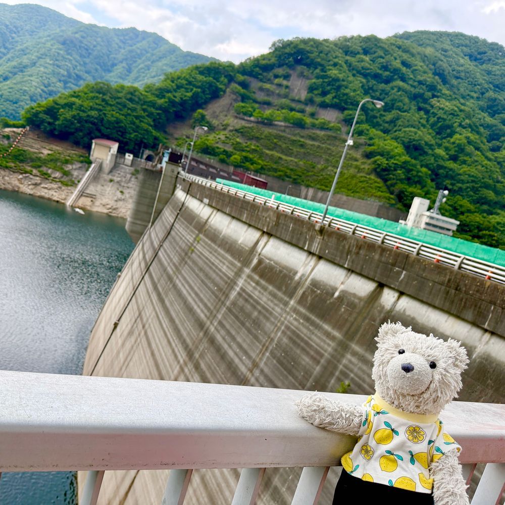 ホテル に いく とちゅう で ダム に よりみち!
ふわもこ で ダムずき の おともだち が いて きょうみ が でてきました🐻❄️🐾
ちかく で みると すっごく おおきくて たかくて びっくりした よ😳
した の ほう に おみず も ながれてた✨