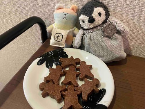 しらたまくっきんぐの時間だよ。今日はクッキーを焼いたよ！　バターとココアでサクサクしてて美味しいの！🐧🐻‍❄️