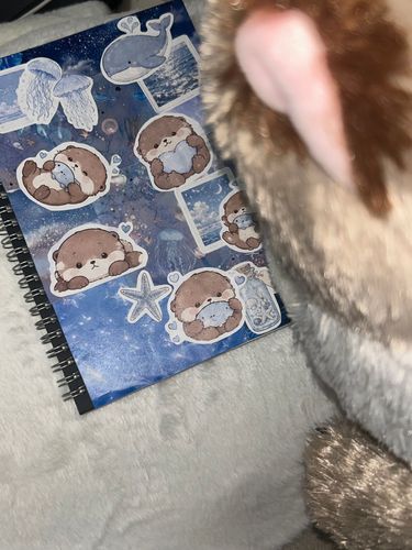 見て！飼い主さんがらっこのノートつくってくれたの！
なんかずーっと真剣にちょきちょきぺたぺたしてるなって思ったらすごくかわいいのできててびっくり🫢
思わず夢中でじーーっと見ちゃった👀💕