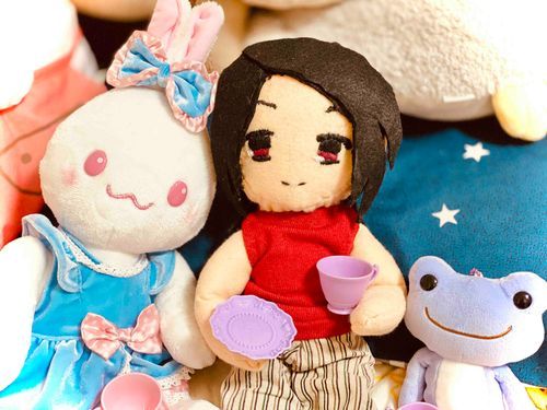 うさちゃんとあい様とケロちゃんでお茶会のようです