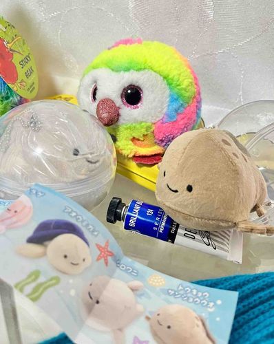 ずっとやりたかった日本のガチャガチャをしてきたよ。やっほー、新しい仲間！
こっちの君は...エ！？友達の家の子になるからそれまでタマゴの中！？そんなあ！

......カラの破り方教えてあげる、大丈夫！おまめ鳥だから上手いんだ。