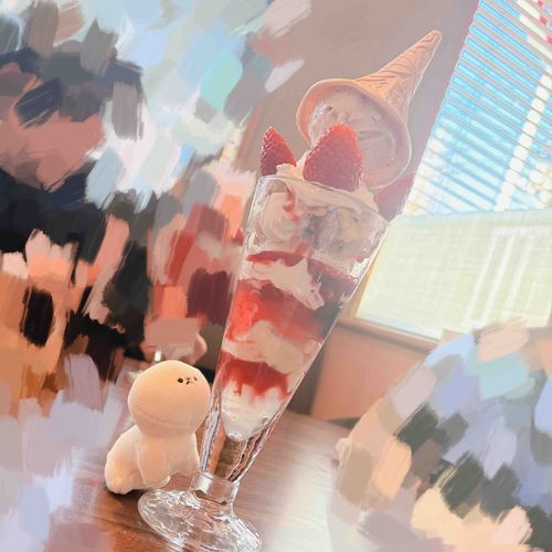 ハーゲンダッツとパフェがコラボ🍓⸝⸝꙳
いちご好きにはたまらない…
つんつるてんはパフェの高さに
驚いてたね.⋆𝜗𝜚

ʚパフェには終わりが来るɞ