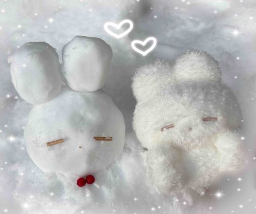 ‎🤍ねむちゃんのゆきだるま❄️( ᐢ_  ̫ _ᐢ )‎