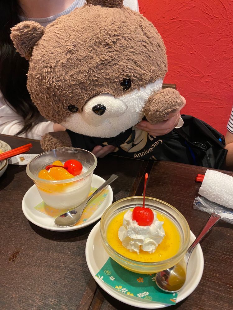 カワミちゃんだよ。中華料理を食べに連れてきてもらったよ‼️中華粥がすごくおいしかったよ🤤