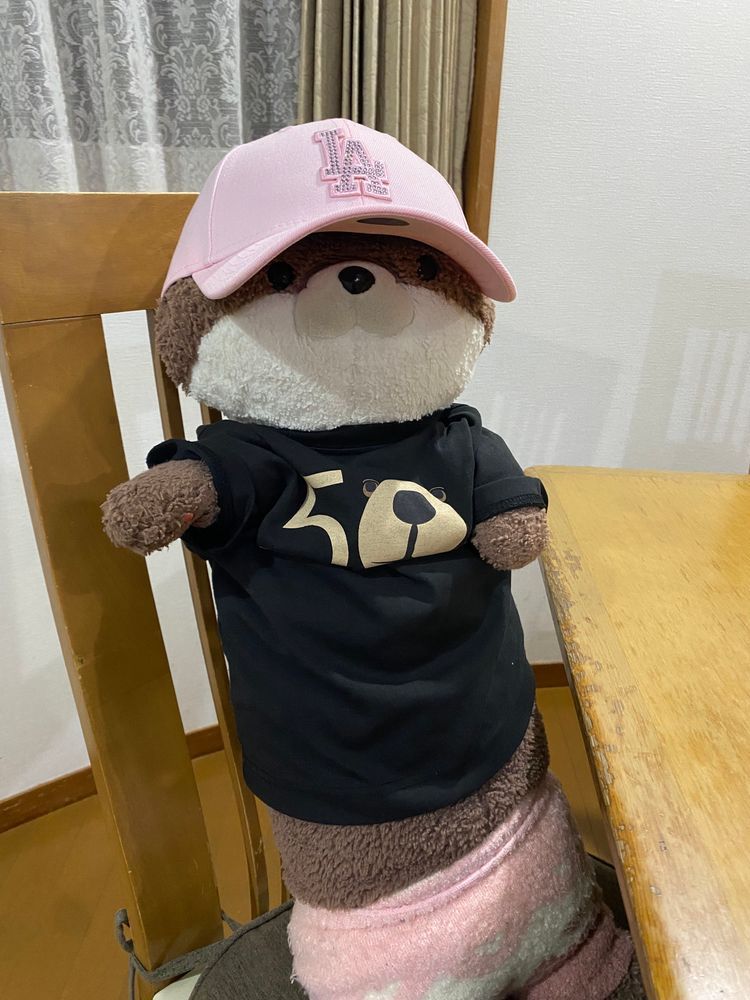 一週間疲れたね😓ご褒美にアイスを食べているよ。二枚目の写真は、おねえちゃんが通販で買った帽子を借りたカワミちゃんだよ。びっくりするくらい似合ってるよね…。