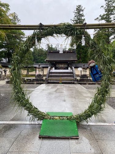 みなさんこんにちは、カワミちゃんだよ。今日は雨の中、滋賀県の多賀大社って所に行ったよ‼️めっちゃカッコよくて立派な神社だったよ。最後の写真は、カワミちゃんをリュックに入れて傘をさすおとうさんだよ。こうしてると雨の日のお出かけも濡れないよ☂️