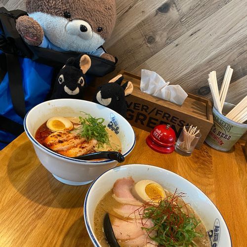 こんばんは、カワミちゃんだよ。今日はおしゃれなラーメン屋さんに連れてきてもらったよ🍜その後はまたお寺に連れていかれたよ❣️ここは足利尊氏が生まれた由緒あるお寺で、紅葉の季節は凄く混み合うらしいよ。確かに境内には紅葉がたくさんあったよ。
