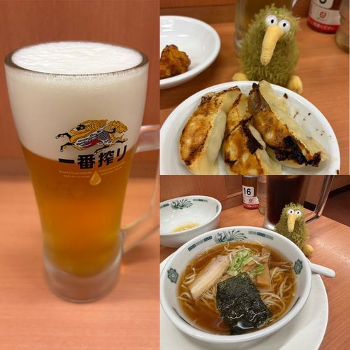 ご用を済ませてから夕飯〜♪
暑い日はビールに餃子、ラーメンういん！