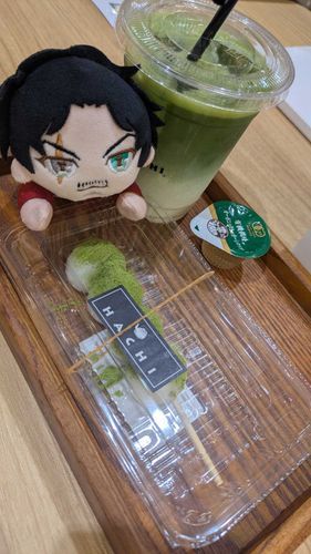 抹茶団子〜✨️もちもちで美味しかった✨️