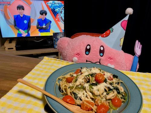 もぐ〜
(トマトとサバのパスタ)
