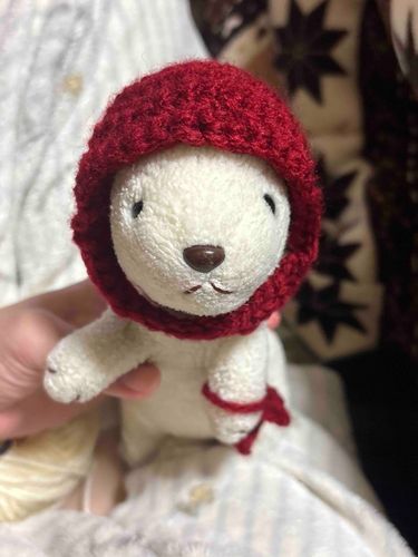 ボンネットを編んでもらったのさ🧶՜՜