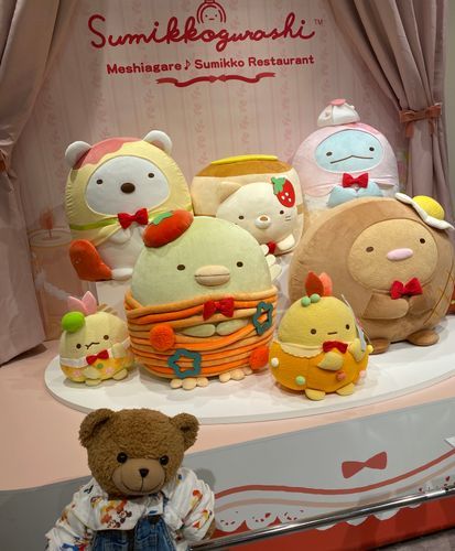 🧸「こんにちはー！くま太郎なの🧸
ひさしぶりにおでかけしてきたの！いろいろとみれてたのしかった～(っ ॑꒳ ॑c)
とちゅうですみっコぐらしのポップアップストアやっていたからよりみち‪=͟͟͞͞(=͟͟͞͞(=͟͟͞͞( °ω°)‬ｻｻｻｯ
みんなかわいい～☺️💕💕いろいろとほしかったけどがまんしたの！(  ･᷄ὢ･᷅  )
かわいかったからすこしこうかいしたまま😅
またかえるといいね？」