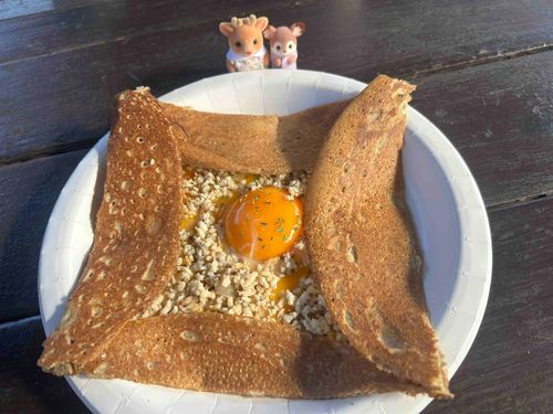 はじめてのガレット🫶ひき肉と粒マスタード、美味しかったね🥰