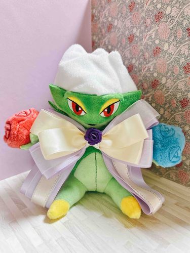 いちばん しんいり
ロズレイドの はなちゃん
ぶきような トレーナーが
がんばって リボン つくってくれた
これがほんとの がんばリボン？