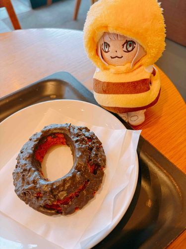 スターバックスのドーナツだよ
サクサクでおいしかったね
ぼくはようせいさんだからカロリーとかかんけいないんだ
