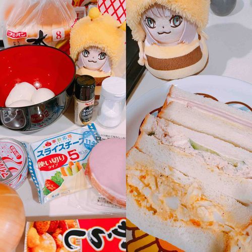 マスターとサンドイッチをつくったよ。
これはぼくのぶん🥪