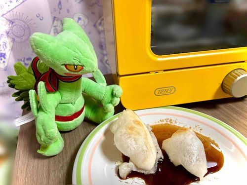 新しく手に入れた機械で餅が焼ける！とマスターが喜んでいる🌿