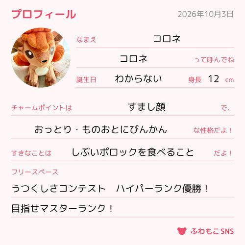 プロフィールなるものを作ってみました🦊