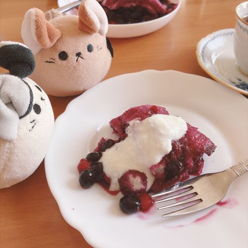 「みんな聞いてちょうだい。昨日ねえねがサマープディングを作ってくれたわ。ベリーの甘酸っぱさにヨーグルトがさっぱりと絡むの。暑い日にぴったりで最高だったわ。」
『べりーべちゃべちゃ！！！』