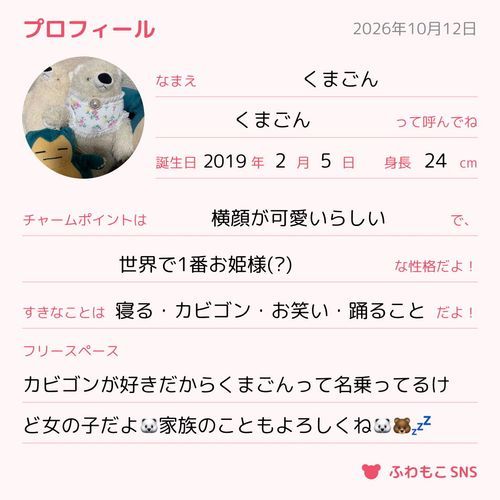 プロフィール書いてもらったよ🐻‍❄️