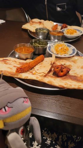 インド(?)カレーだよ
ナンがでっかくて見切れてるね
海に漕ぎ出せそう