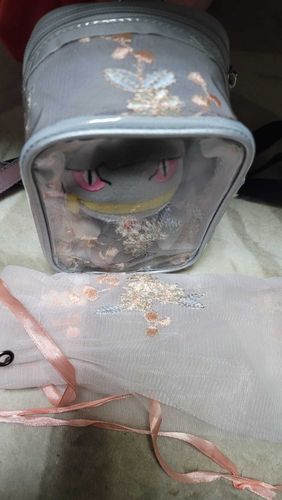ちょっぴりもったいないけど今までペが入ってた巾着を切ってポーチに入れてみタ！
さらに素敵になッタ！🥰
