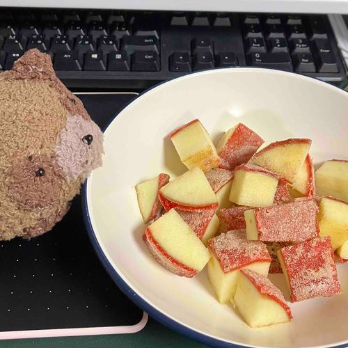 早朝の林檎飴