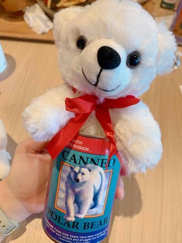 新しいなかまです。
カナダからやってきたしろくま。
小さくなって缶に入って運ばれてきたらしい。
英語で話しかけてくるから何ていってるかわからない。
こまった。