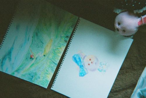 お絵描きしてくれた🖍🎨🩷🍀🐰