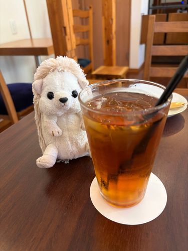 久しぶりの夏日☀️だったので、アイスティーを頼んだよ💕
ママはぐーっと一気に飲んでたよ☺️