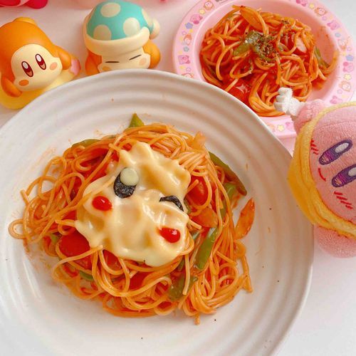 わにゃちゃんのナポリタン！！
カービィコラボしてるケチャップで作ったぽよ〜🍅
