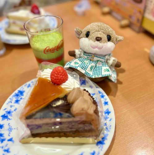 ぺこちゃんの、けーき！！‎✧ ⋆｡˚〜
なんとなんと、、たべほーだい·͜·ᰔᩚ
もう、すてきが、つまっててꕀ  ͗ ͗
すごく、しあわせ！だた！！！！