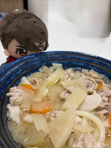 あるじのつくったうどんおいしそう😊