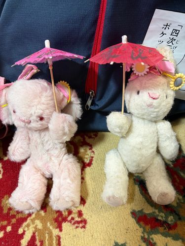 あめあめふれふれ、おかあさんが〜🎶おむかえきてくれるー‼️💕😆

かさ、かわいでしょ⁉️おまつりで、くれぷうれてて、それについてたんだよ！😊💖