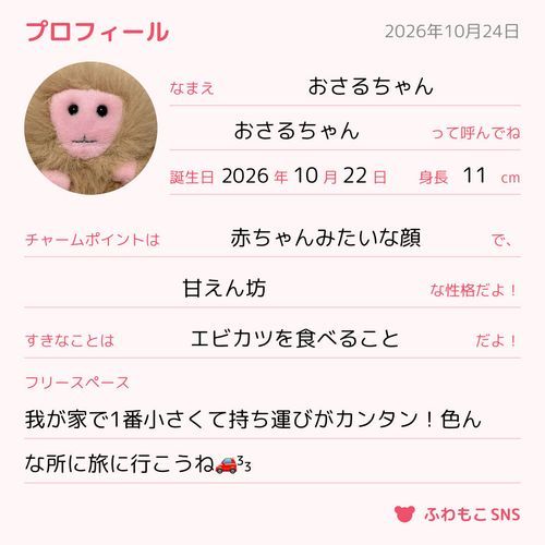 おさるちゃんのプロフィール🐒